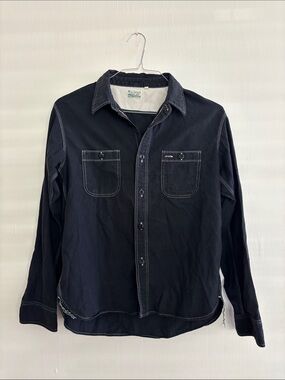 Burgus Plus Tokyo Japan Washed Black Work Shirt Japanese Heritage Size Medium